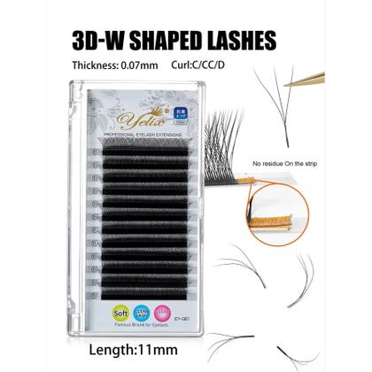 Imagem de Cílios Postiços Em Forma De W 3D De Mink, Macios E Com Aparência Natural, Suprimentos Para Extensão
