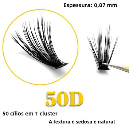 Imagem de Cílios Postiços Naturais De Visón, Caixa Com 60 Pacotes, Curvatura C/D, 40D 50D, Extensões De Cílios