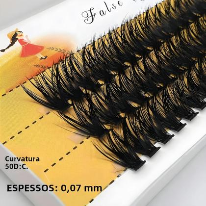 Imagem de Cílios Postiços Naturais De Visón, Caixa Com 60 Pacotes, Curvatura C/D, 40D 50D, Extensões De Cílios