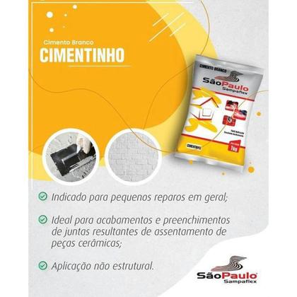 Imagem de Cimento Branco para Reparo e Acabamento 1Kg Sampaflex