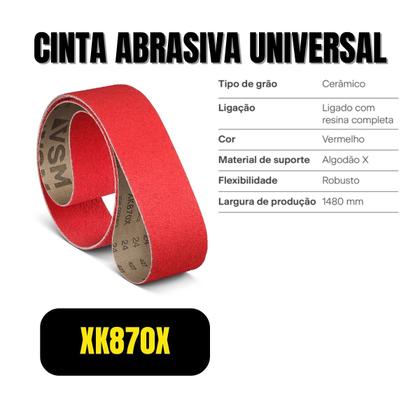 Imagem de Cinta Abrasiva Lixa Universal Grão Cerâmico XK870X 10 Unid