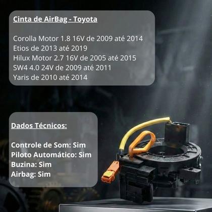 Imagem de Cinta Airbag Hard Disc Toyota Hilux 3.0 2.5 2009 A 2014 Srv