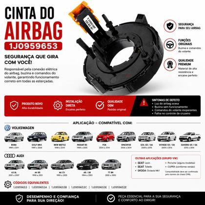 Imagem de Cinta Airbag Hard Disk Vw Golf G5 00 01 02 03 04 05 A 2014