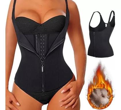 Imagem de Cinta Ajustavel Modeladora Redutora Colete Com Zíper E Alças
