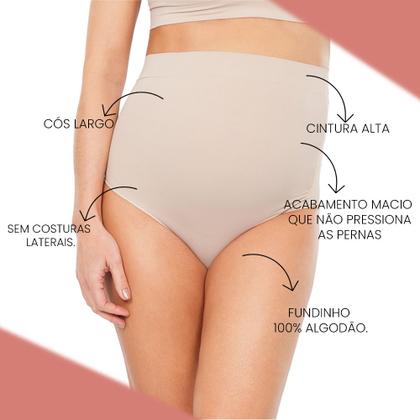 Imagem de Cinta Calcinha Cintura Alta Cavada Plié Linha Maternidade Gestante 
