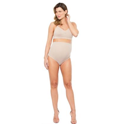 Imagem de Cinta Calcinha Cintura Alta Cavada Plié Linha Maternidade Gestante 