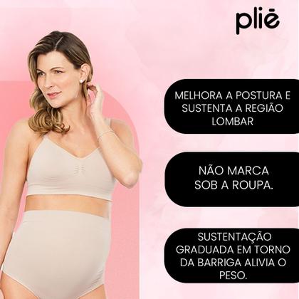Imagem de Cinta Calcinha Cintura Alta Cavada Plié Linha Maternidade Gestante 
