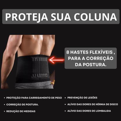 Imagem de Cinta Coluna Lombar Com Hastes Flexíveis Dor Postura