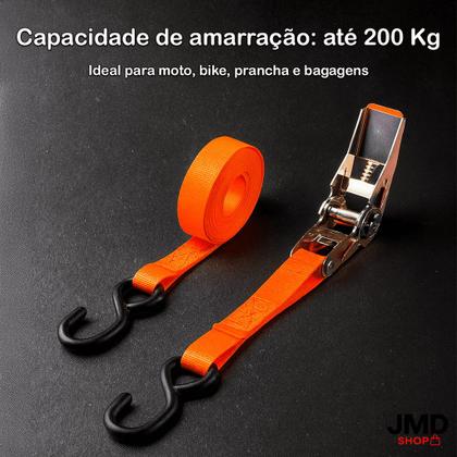 Imagem de Cinta com Catraca 4,5m Amarração de Cargas Moto Bike Prancha com Segurança