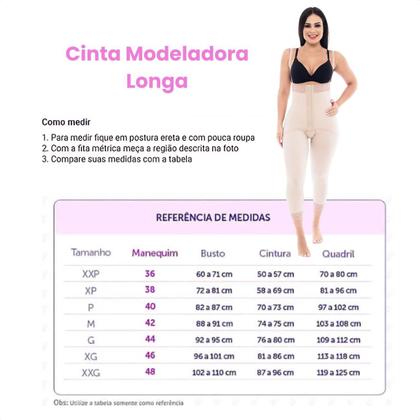 Imagem de Cinta Compressão Pós Cirúrgica Longa Abertura Fecho Frontal