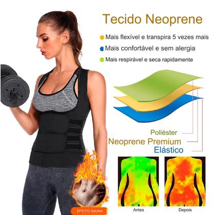 Imagem de Cinta De Compressão C/Faixa Abdominal Queima Gordura Efeito Sauna Neoprene