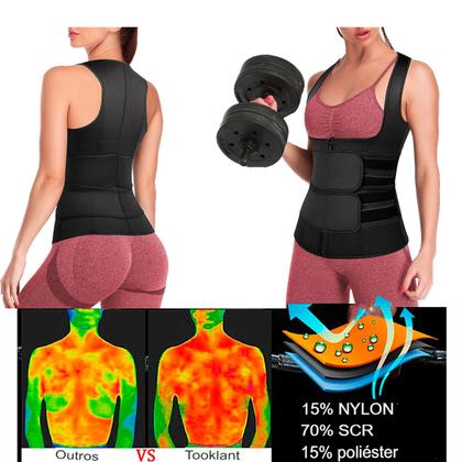 Imagem de Cinta De Compressão C/Faixa Abdominal Queima Gordura Efeito Sauna Neoprene