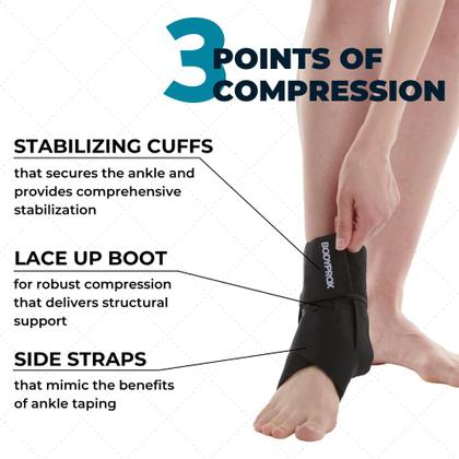 Imagem de Cinta de tornozelo Bodyprox Lace Up Stabilizer, tornozelo torcido