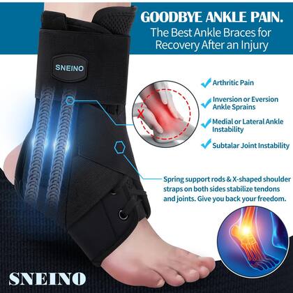 Imagem de Cinta de tornozelo SNEINO para recuperação de entorse de tornozelo para mulheres e homens
