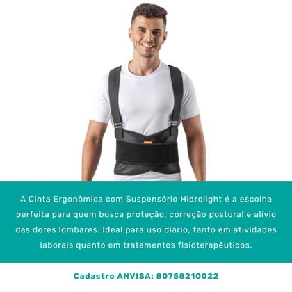 Imagem de Cinta Ergonômica Postural com Suspensório Ortopédico Hidrolight