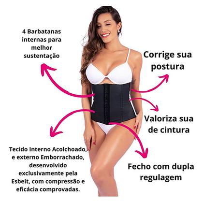 Imagem de Cinta Esbelt Cotton Modeladora 404 Compressão Body Shaper Abdominal Feminina
