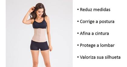 Imagem de Cinta Esbelt Cotton Modeladora 404 Compressão Body Shaper Abdominal Feminina