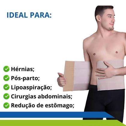 Imagem de Cinta Faixa Cirurgia Abdominal Elástica 3 Gomos Abdominoplastia Hérnia Bariátrica UN New Form