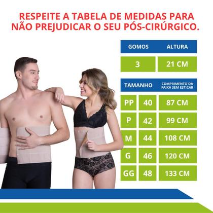 Imagem de Cinta Faixa Cirurgia Abdominal Elástica 3 Gomos Abdominoplastia Hérnia Bariátrica UN New Form