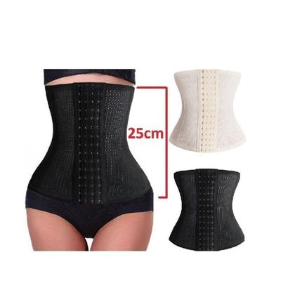 Imagem de Cinta Faixa Modeladora Feminina Abdominal Afina Modela Cintura Redutora Reduz Medidas Abdômen  BEGE-M -TRES FECHOS