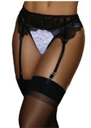 Imagem de Cinta Liga de Renda + Meia 7/8 Longa Até Os Pés Kit Noite Sensual