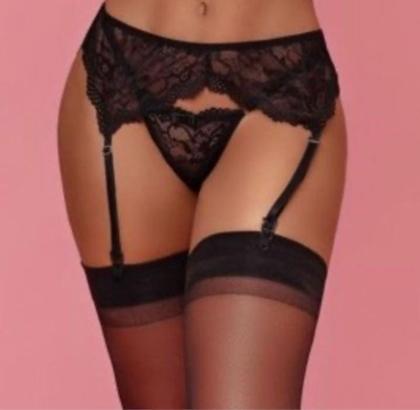 Imagem de Cinta Liga de Renda + Meia 7/8 Longa Até Os Pés Kit Noite Sensual