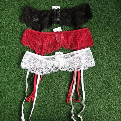 Imagem de Cinta Liga de Renda + Meia 7/8 Longa Até Os Pés Kit Noite Sensual