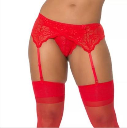 Imagem de Cinta Liga de Renda + Meia 7/8 Longa Até Os Pés Kit Noite Sensual