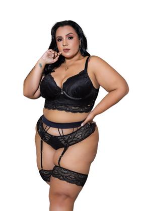 Imagem de Cinta Liga Plus Size- Sexy e Sensual- Conjunto Lingerie Luxo