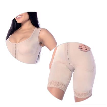 Imagem de Cinta Macacão Modeladora Curta Alça Larga Compressor Barriga