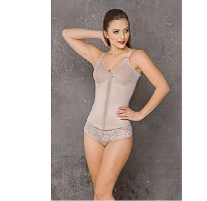 Imagem de Cinta Modeladora Corpete Corselet Com Barbatanas 4 Bojo Alta Compressão Sutiã Biobela 1649