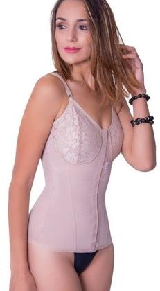 Imagem de Cinta Modeladora Corpete Corselet Com Barbatanas 4 Bojo Alta Compressão Sutiã Biobela 1649
