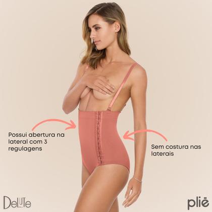 Imagem de Cinta Modeladora E Redutora Alta Compressão Plié Pós-parto e Pós-cirúrgico Com Alças Removíveis