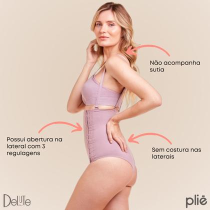 Imagem de Cinta Modeladora E Redutora Alta Compressão Plié Pós-parto e Pós-cirúrgico Com Alças Removíveis