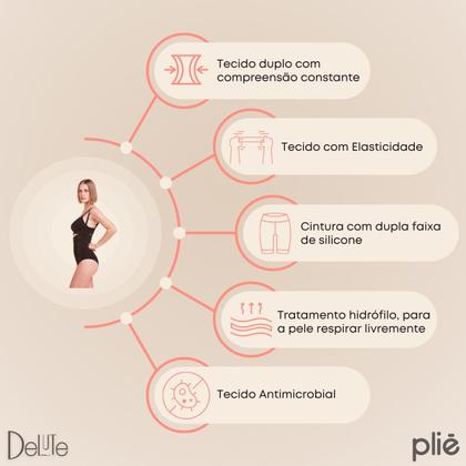 Imagem de Cinta Modeladora E Redutora Alta Compressão Plié Pós-parto e Pós-cirúrgico Com Alças Removíveis