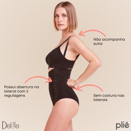 Imagem de Cinta Modeladora E Redutora Alta Compressão Plié Pós-parto e Pós-cirúrgico Com Alças Removíveis