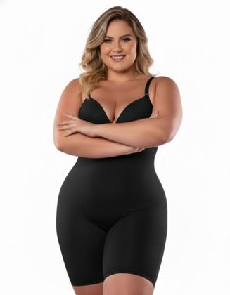 Imagem de Cinta Modeladora Macaquinho Plus Size Tamanhos Grandes - Body Modelador Macaquinho Com Bojo
