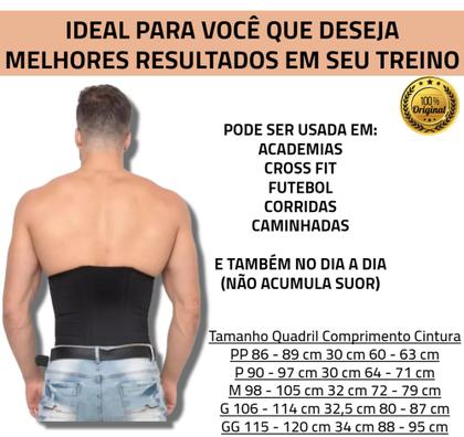 Imagem de Cinta Modeladora Masculina Redutora Abdominal Seca Gordura Disfarça Barriguinha Corrige Postura