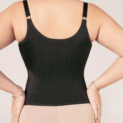 Imagem de Cinta modeladora redutora de medidas zero barriga afina a cintura 18 barbatanas com top