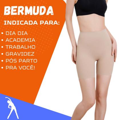 Imagem de Cinta Modeladora Shorts Cintura Alta Comprime Afina Barriga Pós Parto Cirurgia Bermuda Modeladora