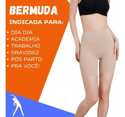 Imagem de Cinta Modeladora Shorts Compressão Cintura Alta Branco Gg