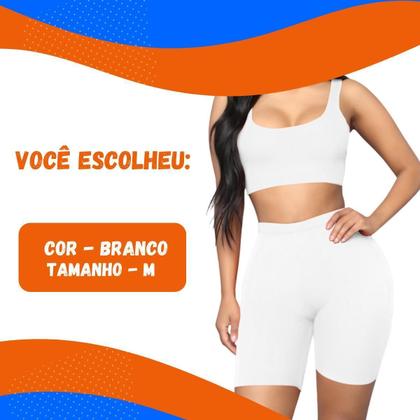 Imagem de Cinta Modeladora Shorts Compressão Cintura Alta Branco M