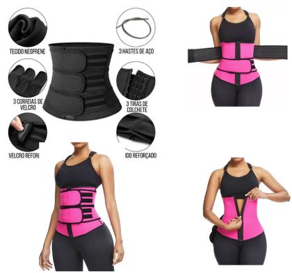 Imagem de Cinta Modeladora Super Redutora para Coluna E Postura com Ziper REFORÇADA Feminina Efeito Sauna