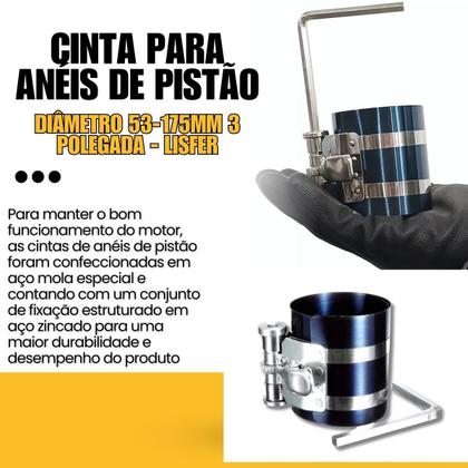 Imagem de Cinta P/Anéis De Pistão Diâmetro 53-175mm 3 Polegadas-Lisfer