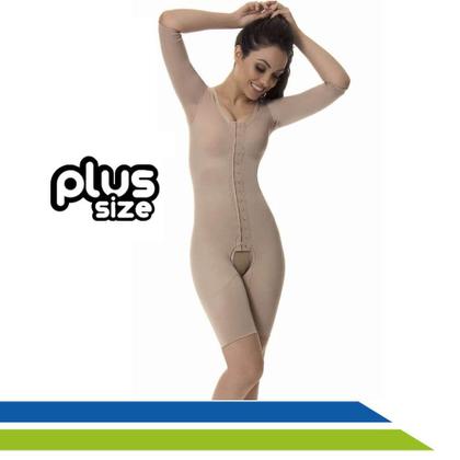 Imagem de Cinta Plus Size Pós-Cirúrgica Lipoaspiração Completa Com Mangas Curtas  New Form