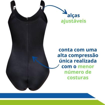 Imagem de Cinta Pós Cirúrgica e Modeladora com Colchetes Frontais e Sutiã com Alças New Form 60602