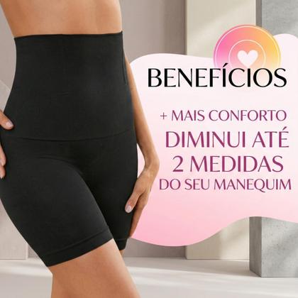 Imagem de Cinta Short Modelador Feminino Cintura Alta Compressão Com 4 Barbatanas Redutor de Medidas