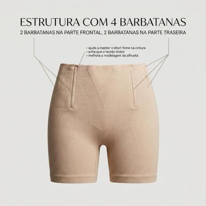 Imagem de Cinta Short Modelador Feminino Cintura Alta Compressão Com 4 Barbatanas Redutor de Medidas