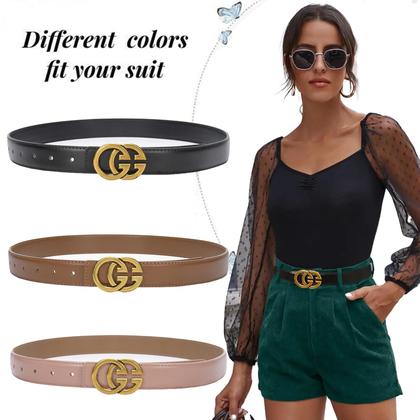 Imagem de Cinto Aurolan, moda feminina clássica, couro com fivela de metal