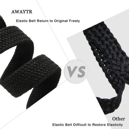 Imagem de Cinto AWAYTR Kids Elástico Trançado com Fivela Elástica Preta Elástica